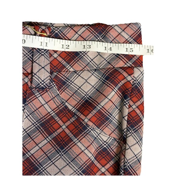 New Vtg 60's H Bar C Western Ladies Pants Plaid Polyester Flare Leg M - Picture 6 of 11